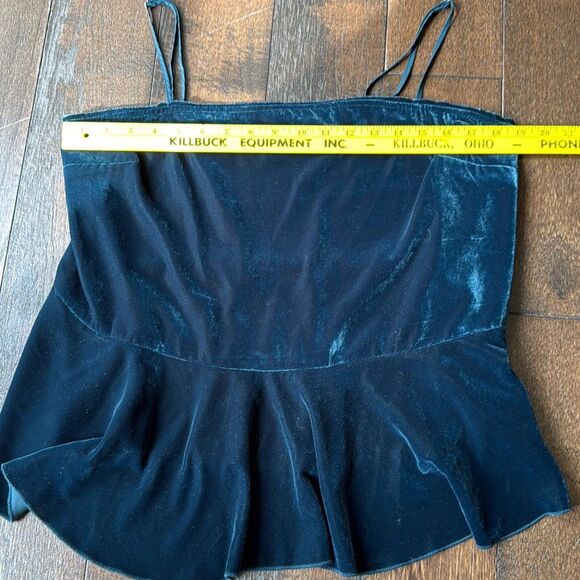 Intimately free people velvet spaghetti strap tank top size large hunter green w - Picture 7 of 8